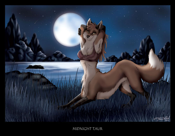 canine cute female fox foxtaur lake moon solo tail tani_da_real taur vixen