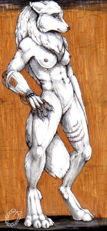 2008 acidapluvia breasts canine female nude prosthetic solo wolf