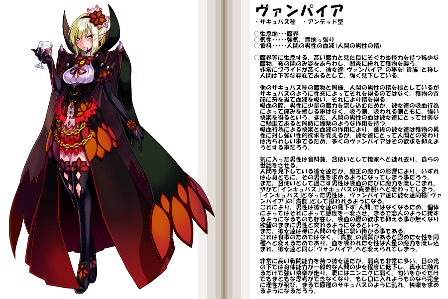 female japan_text kenkou_kurosu monster_girl_profile monstergirl vampire