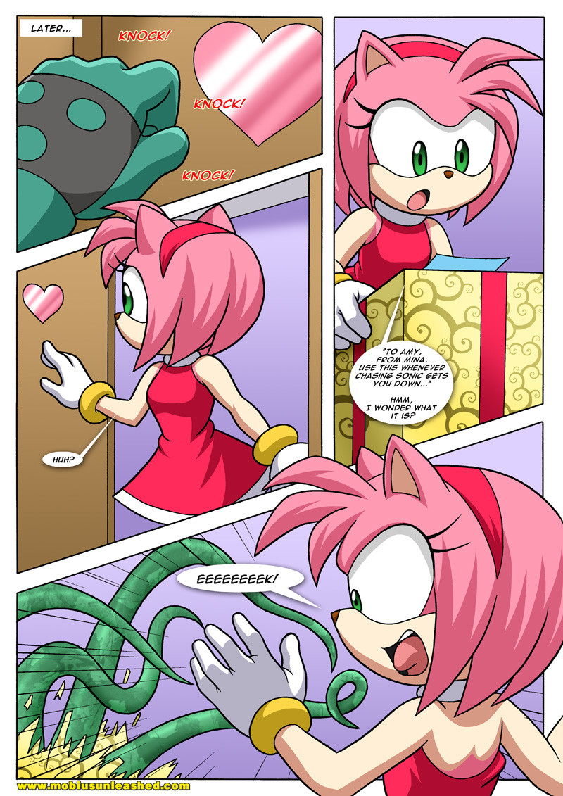 &hearts; amy_rose comic female green_eyes mobius_unleashed palcomix sonic_(series) tentacles