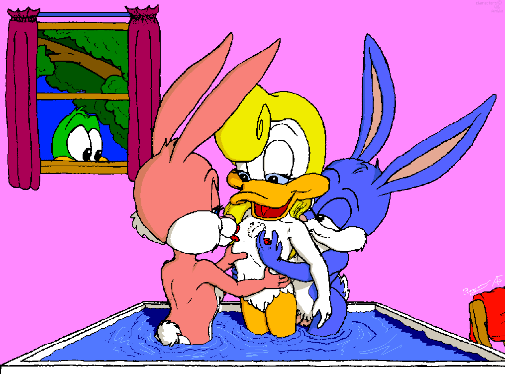 babs_bunny bisexual breasts buster_bunny classic duck female lagomorph male penis plucky_duck rabbit rule_34 shirley_the_loon tiny_toon_adventures tiny_toons ttbs unknown_artist vintage voyeur warner_brothers wet