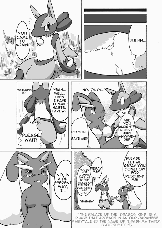 comic doujin female kurohane_karasu lopunny lucario male pok&eacute;mon straight