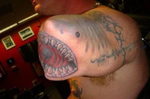 amputee human male marine real shark tattoo what