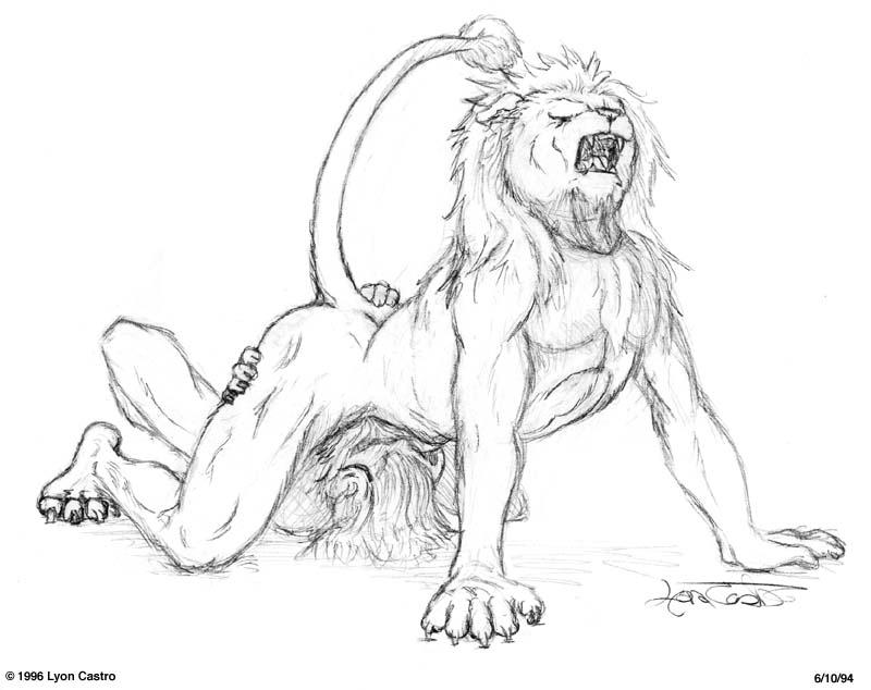 1994 all_fours feline fellatio lion lyon_castro male oral oral_sex sex