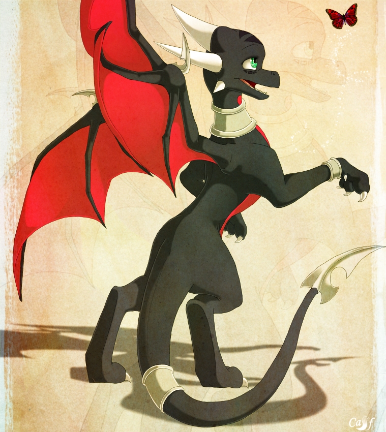 butterfly cynder cynder-and-spyro-fan dragon female playing scalie spyro_the_dragon standing up