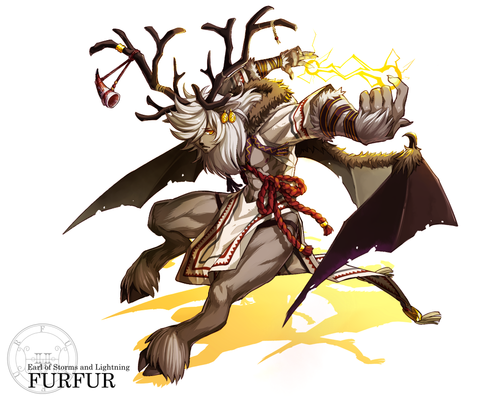 antlers furfur hooves horns kyosaku magic male solo white_background wings
