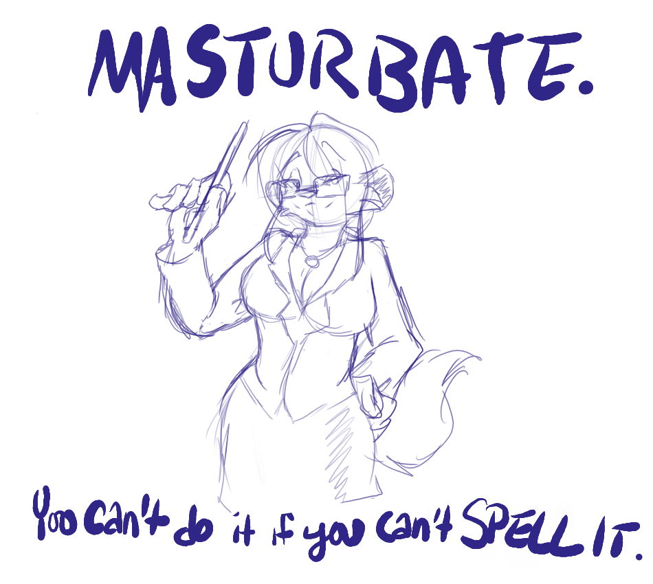 badger big_breasts breasts female glasses informative masturbation sketch solo tagging_guidelines_illustrated teacher the_truth touchmybadger