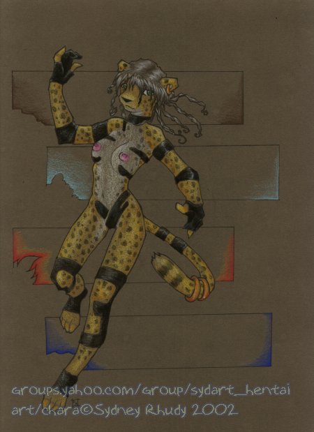 amp_suit cheetah feline female gloves running solo straps sydney_rhudy topless unconvincing_amp_suit