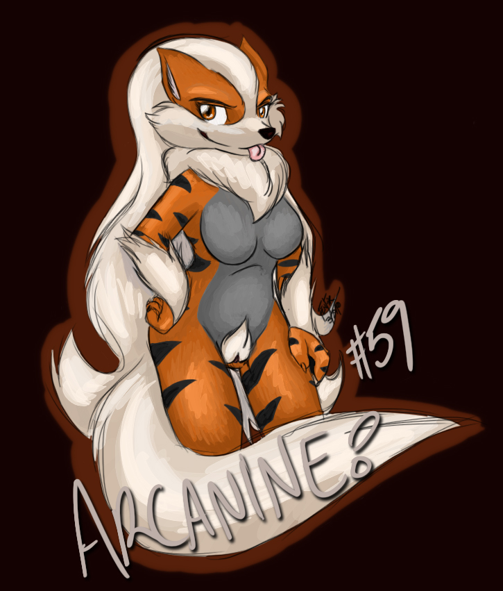 arcanine breasts canine female mammal nintendo pok&#233;mon pok&#233;morph pok&eacute;mon pussy pusy solo tongue unknown_artist video_games