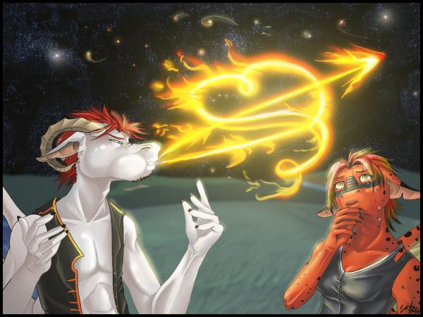 &hearts; fire fire_breathing lizard scalie space