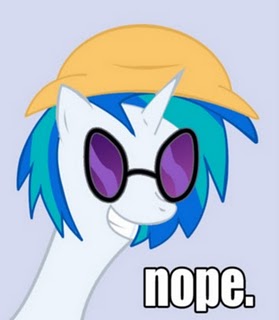 english_text equine female feral friendship_is_magic hard_hat helmet horn horse image_macro mammal my_little_pony nope pony rainbow reaction_image solo text unicorn unknown_artist vinyl_scratch_(mlp)