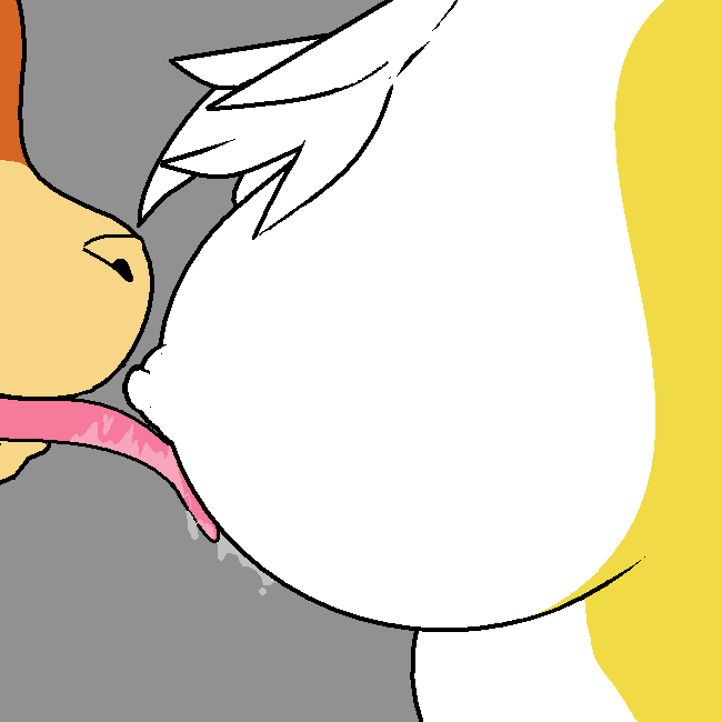 breasts canine darkdoomer digimon fox licking patachu patamon renamon tongue