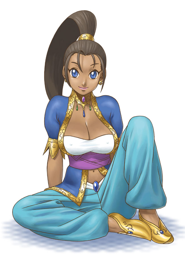 arabian_clothes arika breasts capcom cleavage dancer dark_skin harem_pants pants pullum pullum_purna smile street_fighter street_fighter_ex