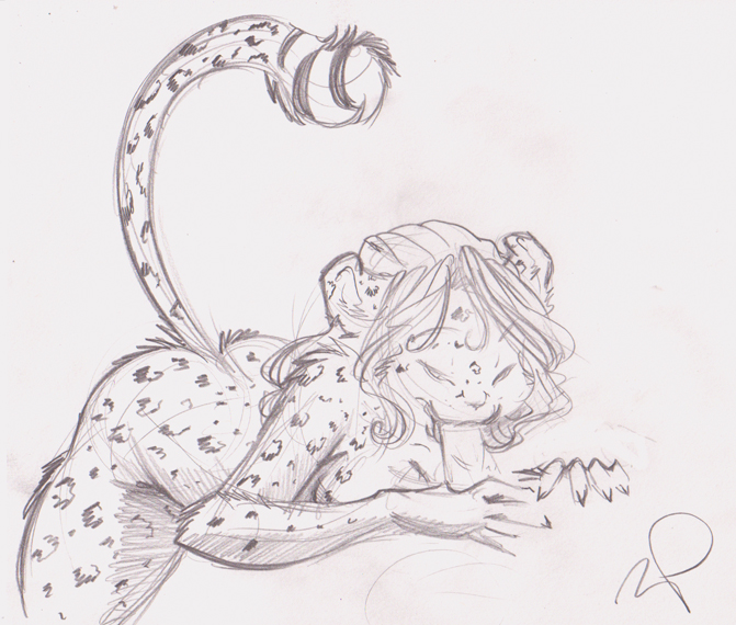 feline fellatio female lazzydragon leopard male nude oral oral_sex penis semi_pov sex sketch straight