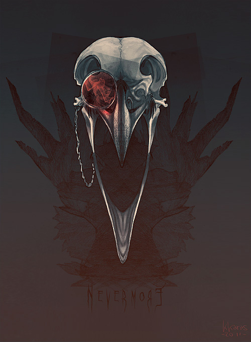 beak bird crow dead eyewear monocle nathradas raven skull