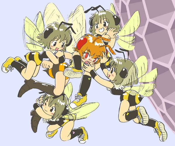 animal_ears bee death female hornet insect pukao