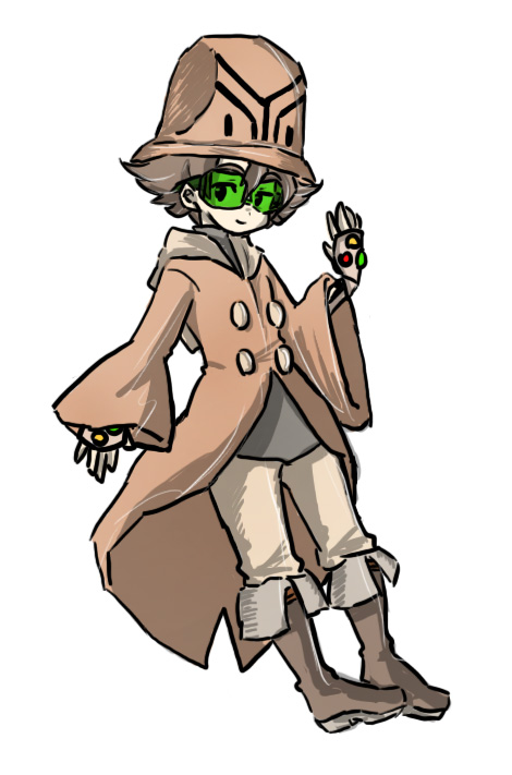 beheeyem glasses nintendo personification pokemon trench_coat trenchcoat