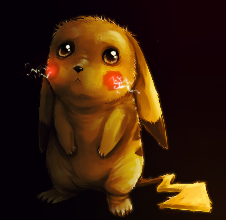 ambiguous_gender cute electricity feral nintendo pikachu pok&#233;mon pok&eacute;mon realistic sad solo video_games yellow_fur znuese
