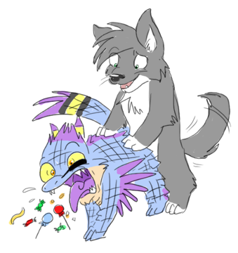 anal anal_penetration candy canine cute gay lee_lee male penetration pinata retarded vomit wolf