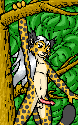 cheetah feline flarn flarn_(character) male nude penis solo