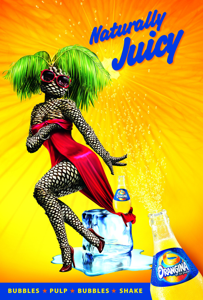 advertisement female ffl_paris ice_cube orangina palm_tree plant poster solo sunglasses what