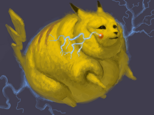 fat lightning obese pikachu pok&eacute;mon solo what