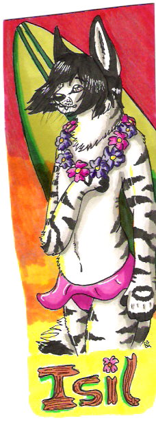 badge canine flowers hawaii isil isil_(character) lei solo standing surfboard