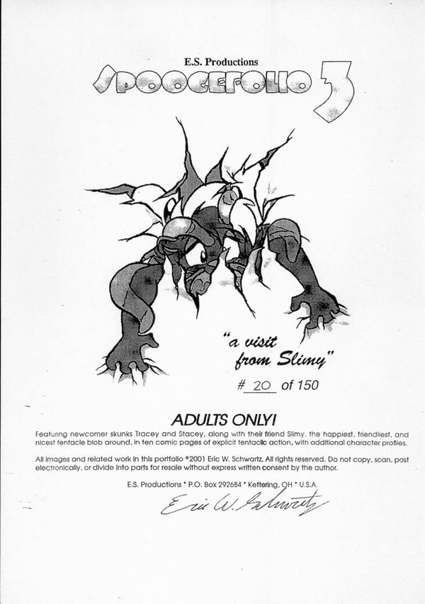 comic cover english_text eric_schwartz page paper skunk slimy stacey tracey