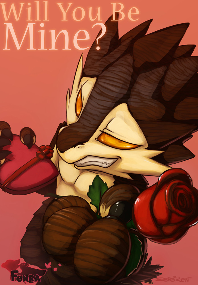 &hearts; bow box_of_chocolates chocolate chocolates claws color dragon earth_elemental elemental fenra flower heart_shaped_box holidays male nude orange_eyes ribbons rock_fenra rose scalie sefeiren solo valentine's_day valentine's_day will_you_be_mine?