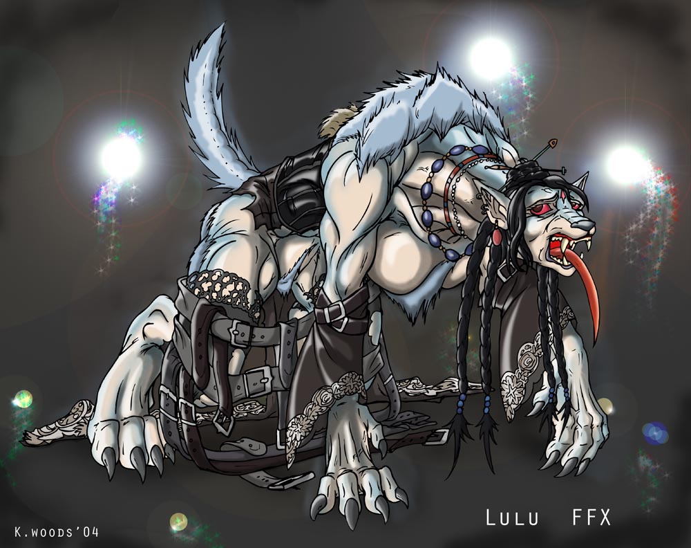 black-rat breasts canine clothing ears eyes female final_fantasy final_fantasy_x keanon_woods lulu mammal necklace necklaces pants paws rip robe skoll solo tail teeth tongue transformation video_games wolf
