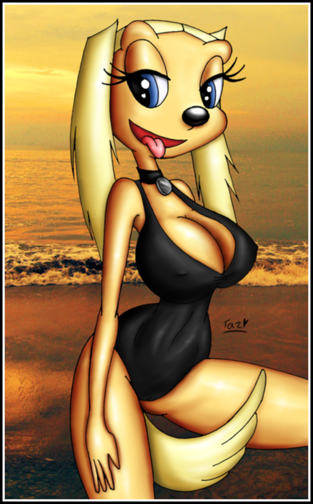 big_breasts brandy_and_mr._whiskers brandy_harrington breasts canine dog female innocenttazlet solo swimsuit
