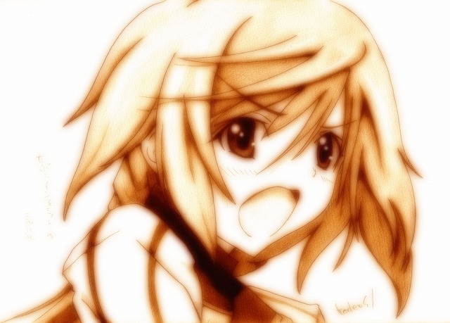 charlotte_dunois godees infinite_stratos monochrome open_mouth sepia sketch solo traditional_media