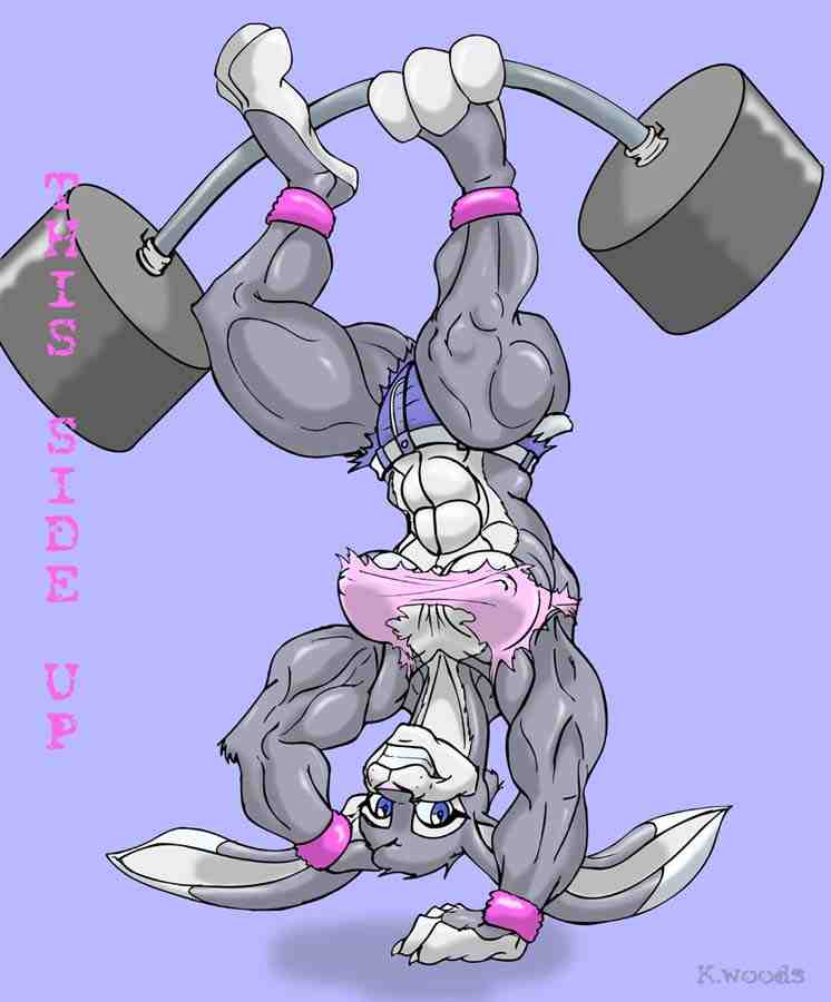 black-rat exercise female keanon_woods lagomorph lapine muscles rabbit solo upside_down weights workout