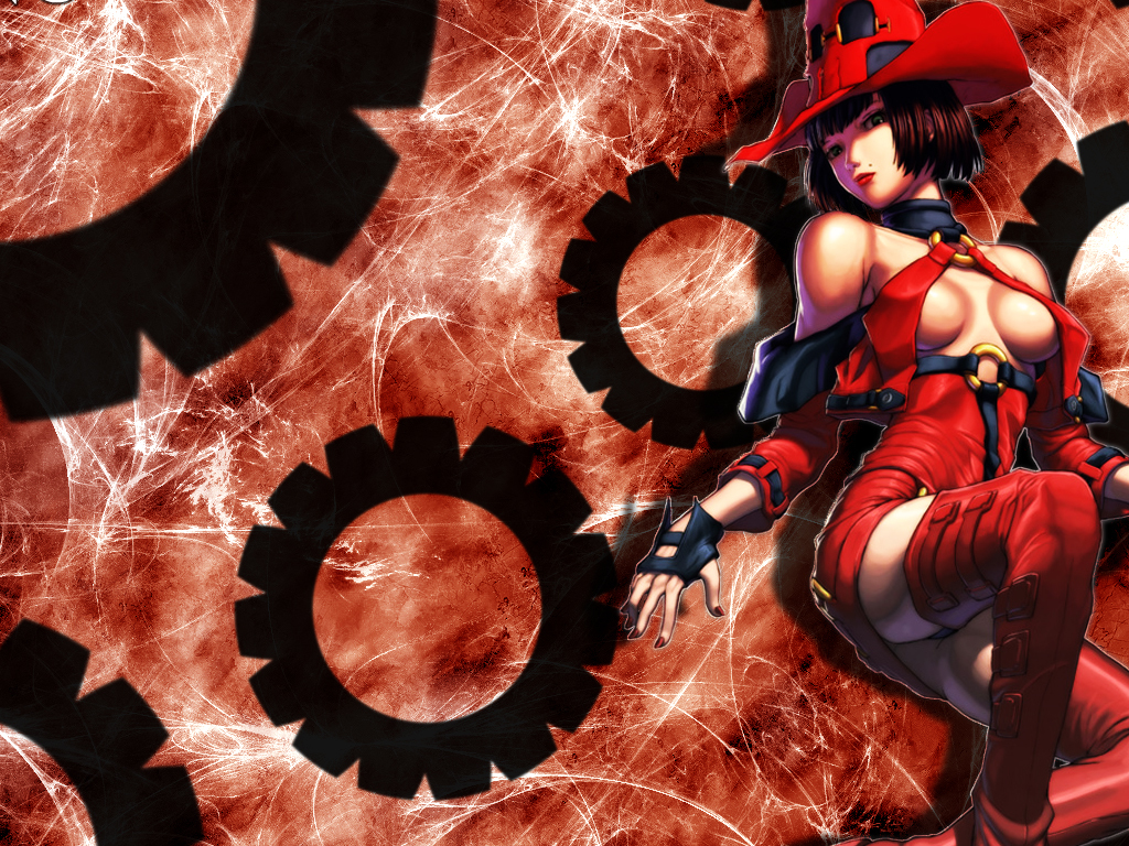 cleavage gloves guilty_gear hat i-no thighhighs