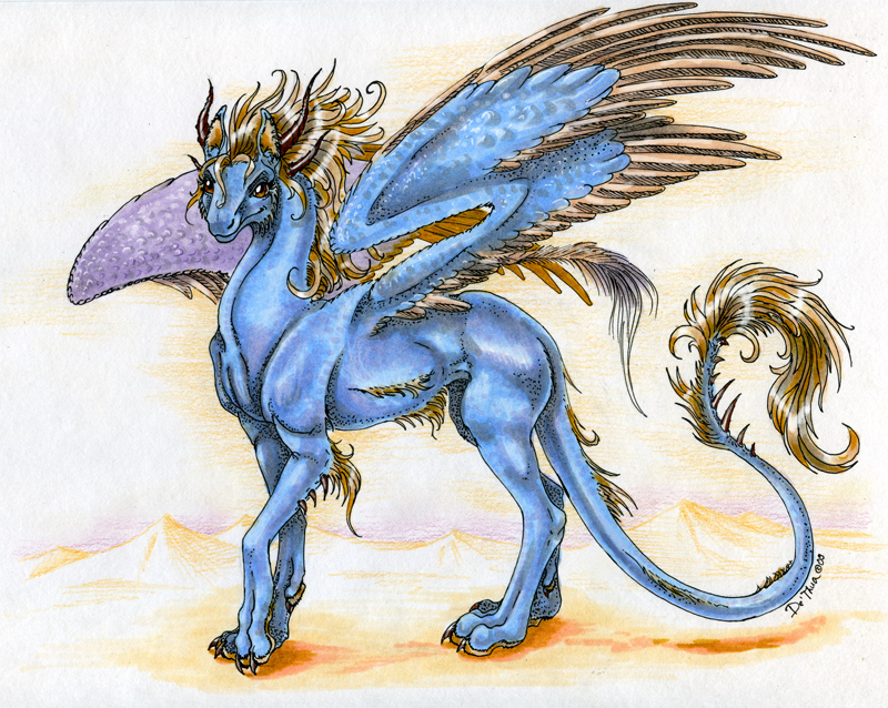 blue dragon esa82 female feral nude scalie solo wings