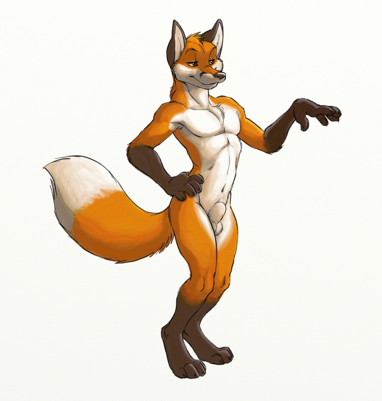 aliester alister balls canine cute fox invalid_tag limp_wrist male mammal nude plain_background solo white_background