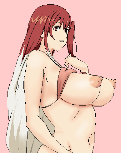 breasts large_breasts lowres oekaki oh_my_goddess! red_hair