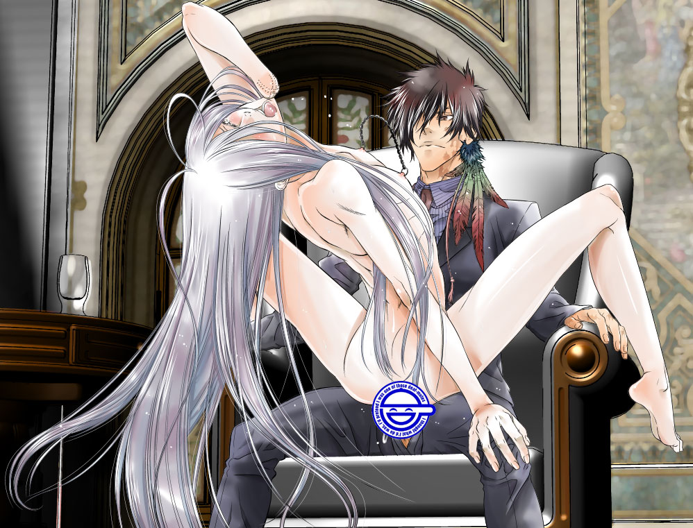 amputee anal censored chair clothed_male_nude_male feathers formal ghost_in_the_shell in_lap katekyo_hitman_reborn! laughing_man long_hair male male_focus novelty_censor piercing scar sex spread_legs suit superbi_squalo unzipped xanxus yaoi