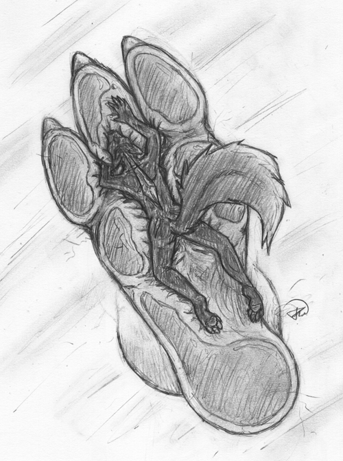 forceswerwolf hindpaw paws plantigrade skunk stomping