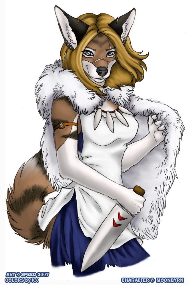 canine cosplay dagger female fox k-x mononoke_hime moonbyrn scar solo speed_(artist) wolf