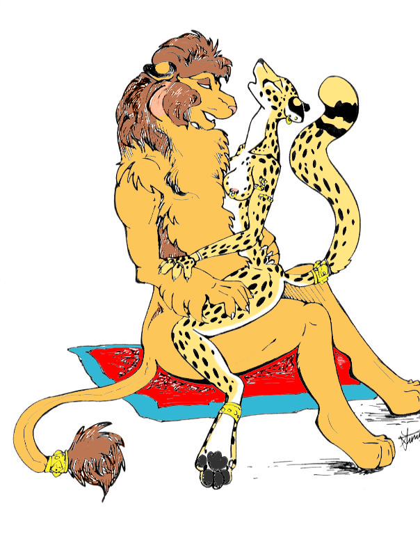 basket_position cheetah chest_tuft couple feline female lion male mastery_position moan piercing sex straight summer_jackson
