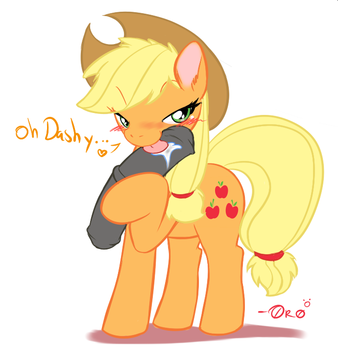&lt;3 applejack_(mlp) blonde_hair blush cowboy_hat cutie_mark dialog dildo english_text equine female feral friendship_is_magic hair hat hooves horse licking long_hair mammal my_little_pony plain_background pony rape_face saliva sex_toy solo tail text tongue white_background