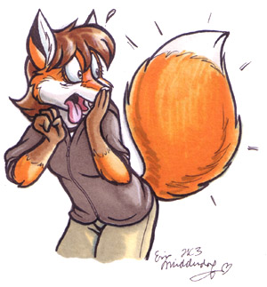 canine erin_middendorf female fox no_text oh_no oh_noes_i'm_teh_furry reaction solo tail