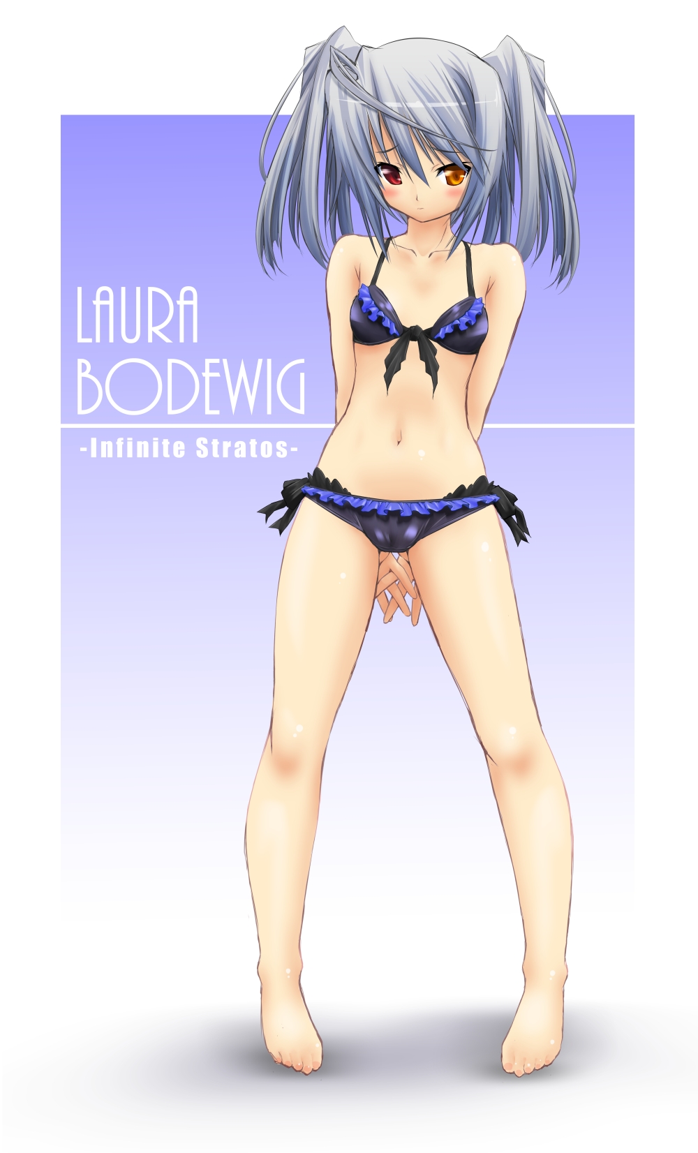 bikini blush highres infinite_stratos laura_bodewig mao_(6r) navel no_eyepatch solo swimsuit