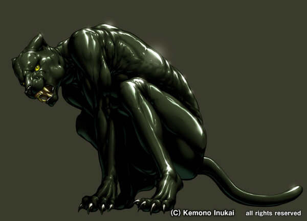 feline kemono_inukai latex male panther solo