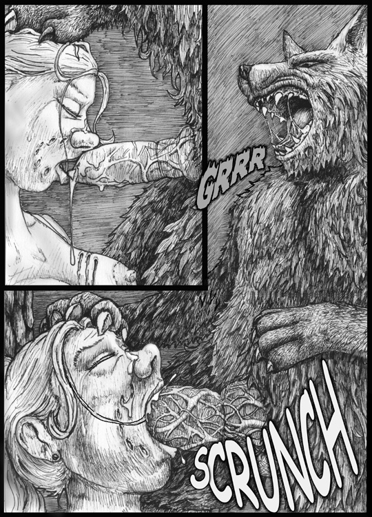 animal canine comic cum female feral force forced forest greyscale human human_on_feral interspecies loki loki_(artist) male mammal monochrome oral penis rape tree wood zoo