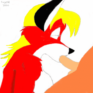 anthro canine duo female fox furgeta gif human interspecies male mammal oral party_hard plain_background straight white_background