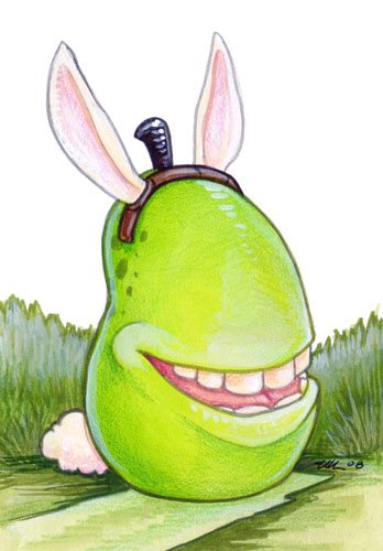 fruit grin lol_wut pear rabbit_ears solo surreal ursula_vernon