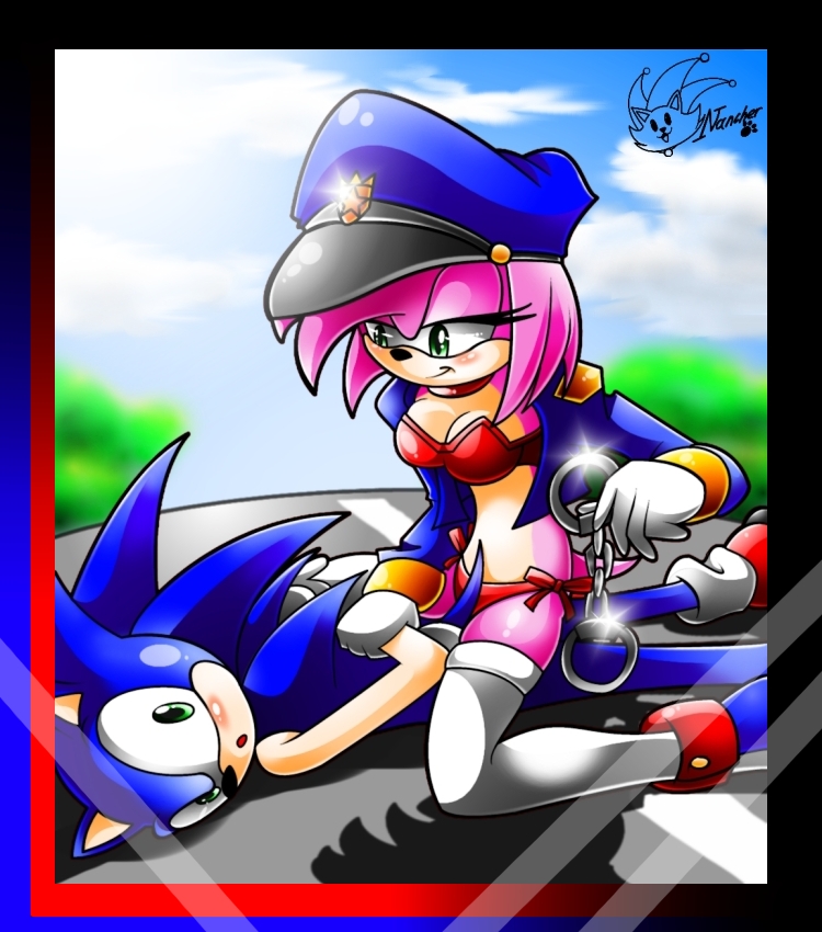 amy_rose female handcuffs hedgehog male nancher police sonic_(series) sonic_the_hedgehog