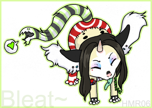 &hearts; black_hair chival_(character) female hair holly_massey horns solo tailmouth